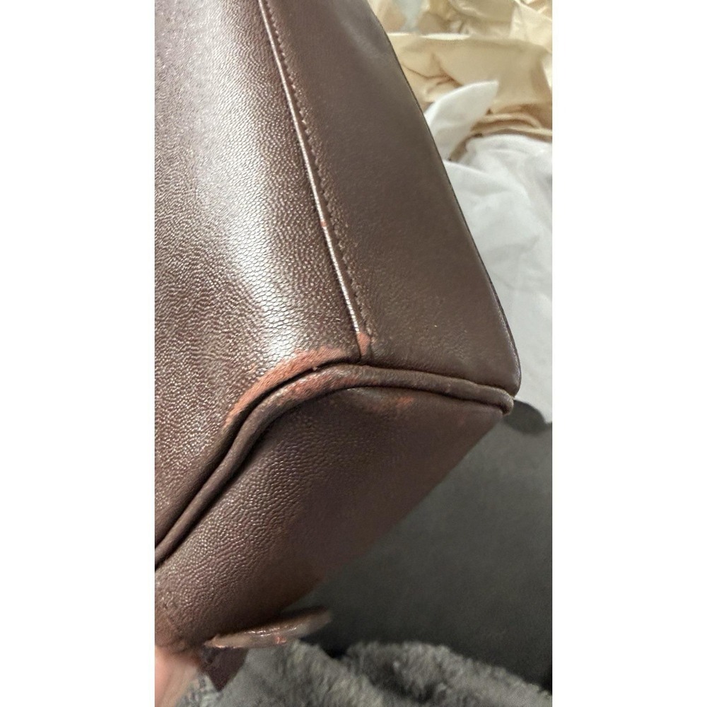 Vintage BURBERRY Hand bag Brown Leather & Suede Authentic Purse With COA - Picture 10 of 13